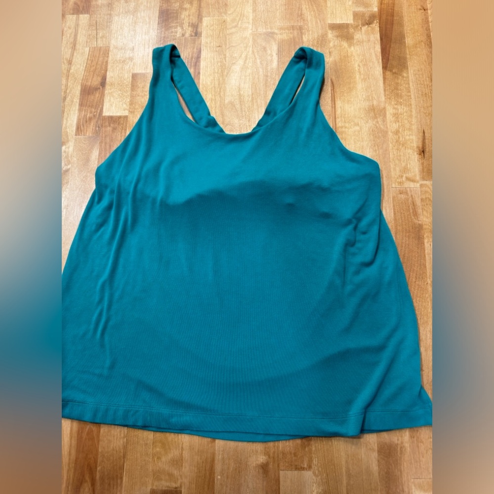 Some teal cris cross tank with built in bra xl